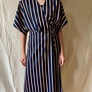 Wythe NY Striped A-Line Wrap Dress, Size S